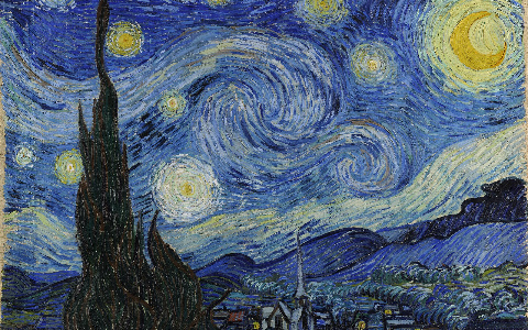 世界名画鉴赏《星月夜》-梵高（Starry Night-Van Gogh）